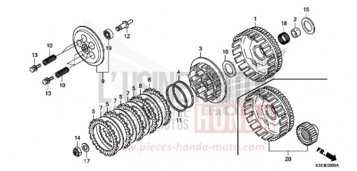 EMBRAYAGE CBR300RAF de 2015